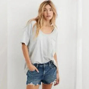 Aerie Daydream Destroyed Denim Shorts